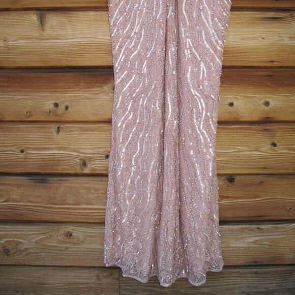 Mac Duggal 93574 Womens Pink Beaded Puff Sleeve Trumpet Gown - Picture 12 of 15